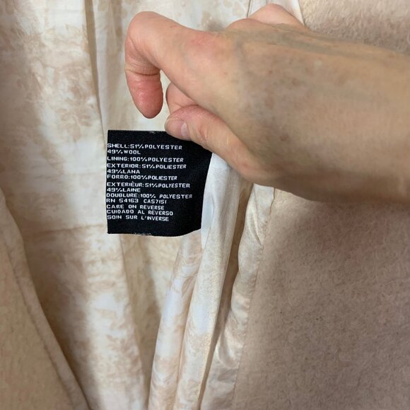 GUESS Women's S Military Double Breasted Wool Winter Coat Cream - Picture 4 of 5